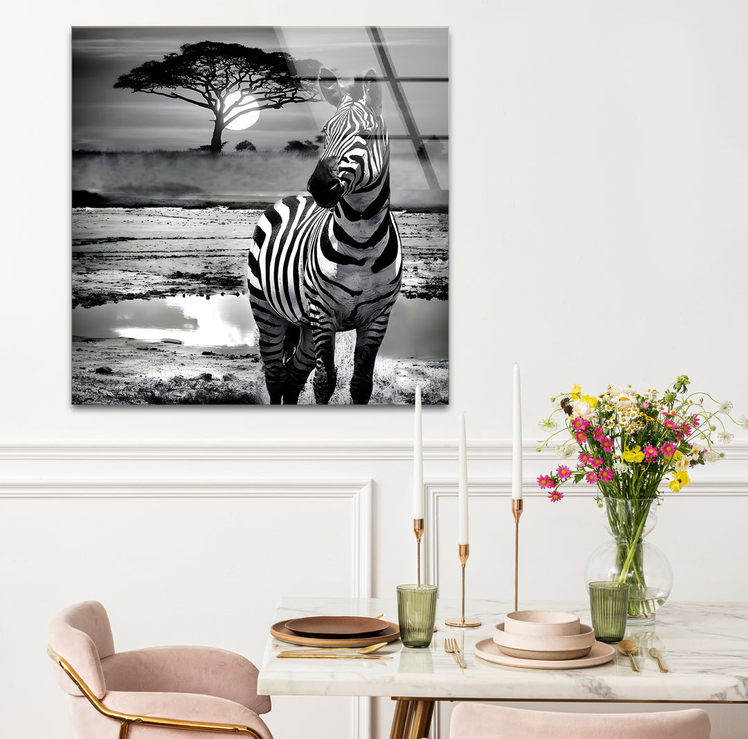 Artistic black and white abstract art portraying zebra prints with expressive lines and textures
