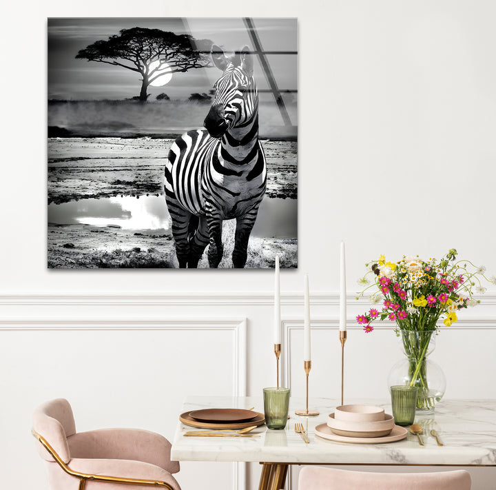 Artistic black and white abstract art portraying zebra prints with expressive lines and textures
