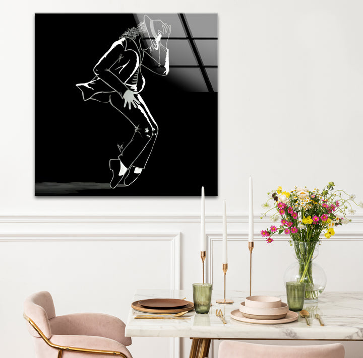 Timeless black and white paintings of Michael Jackson in silhouette, perfect for fans of the King of Pop.