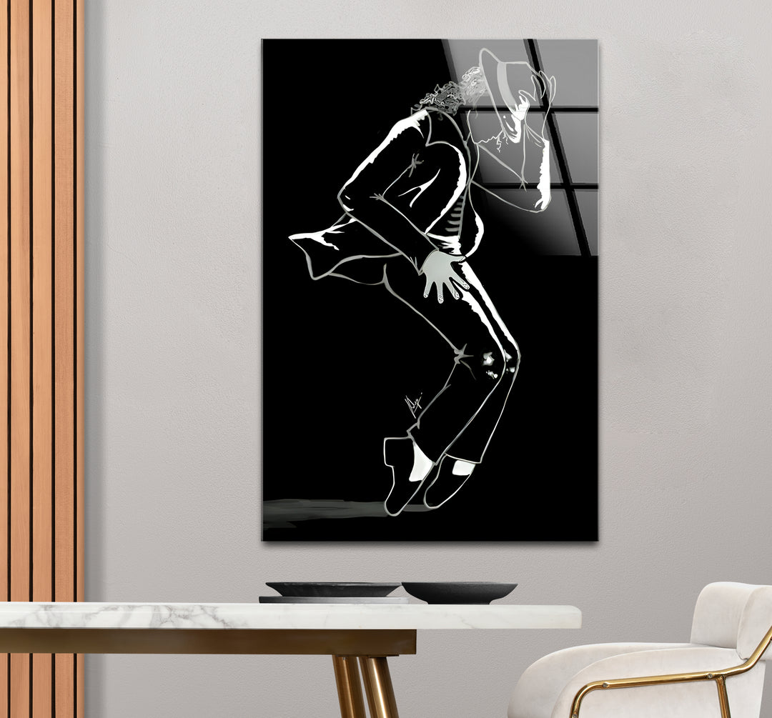 Artistic black and white abstract art portraying Michael Jackson with expressive lines and textures.