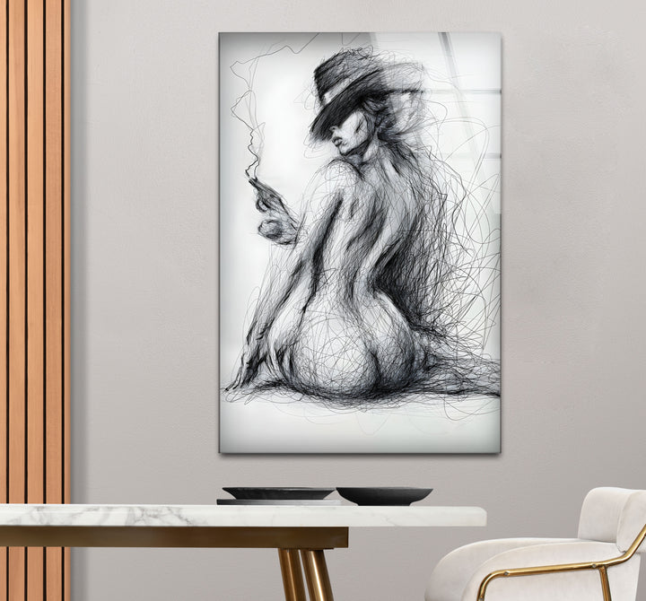 Striking erotic drawings paired with sensual sexy artwork for modern spaces
