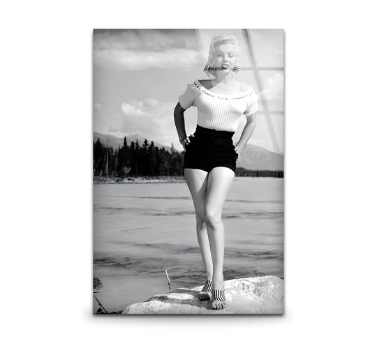 Marilyn Monroe in Alberta captured in stunning black and white art, a perfect addition to your black and white wall decor collection.
