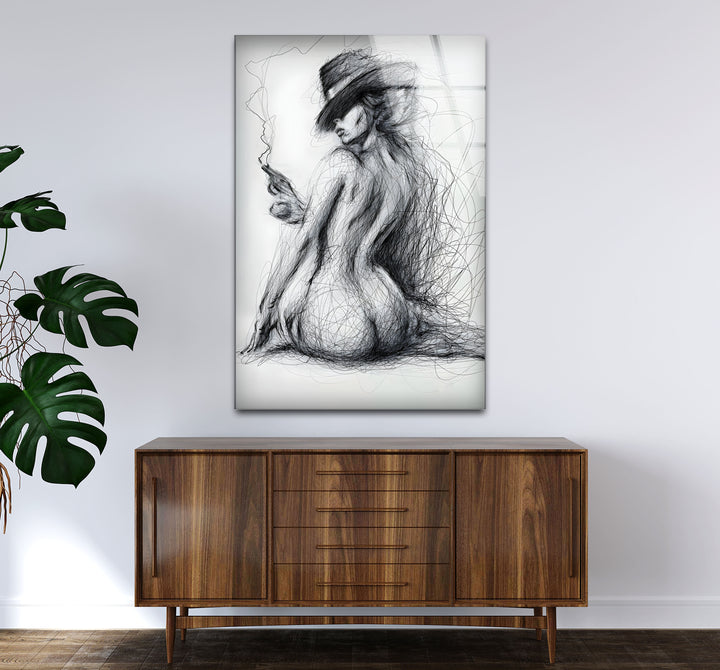 Nude artwork blending sexual drawings and bold erotic aesthetics