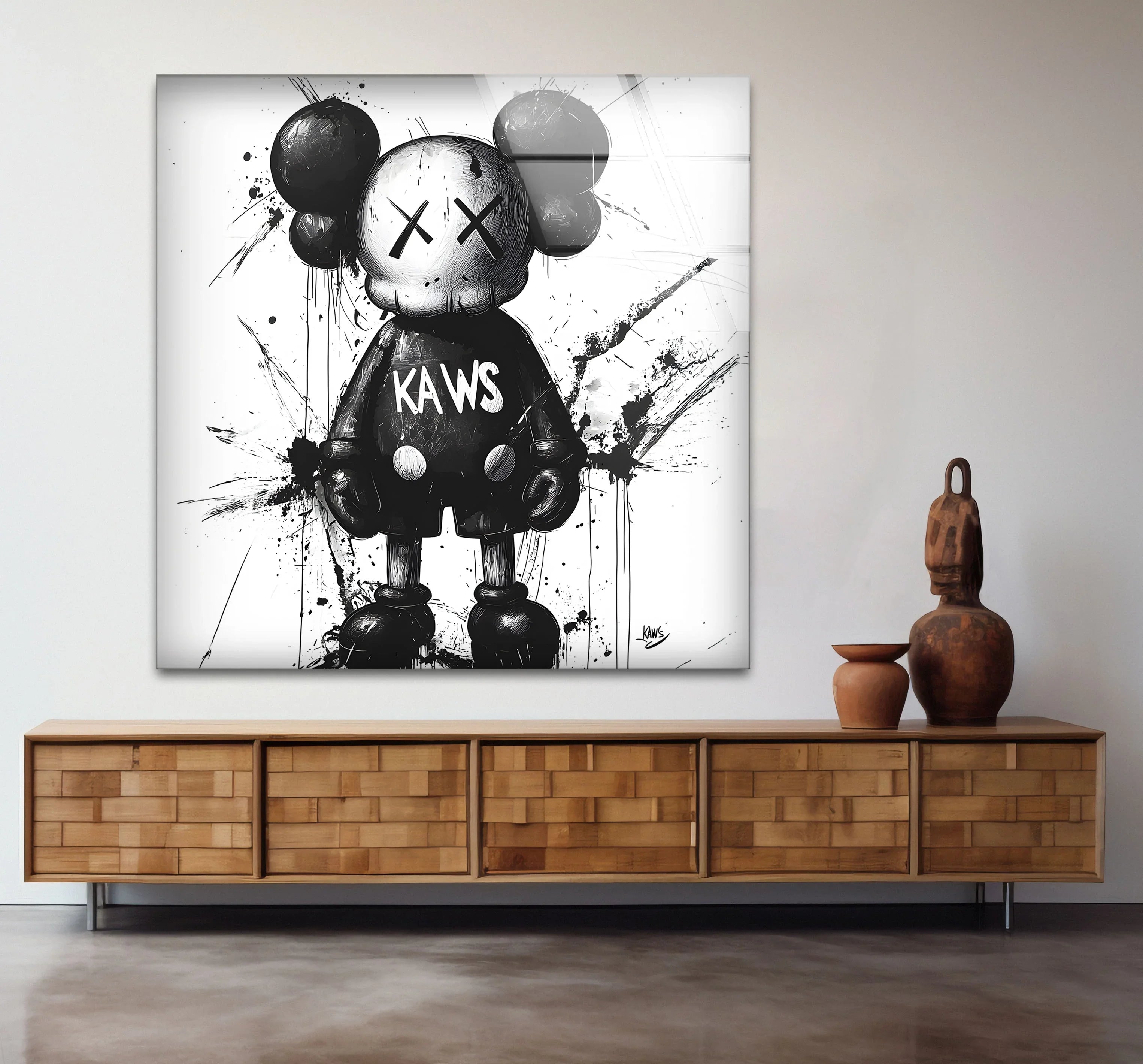 Black & White Framed Art – Mickey x Kaws Design – MyPhotoStation