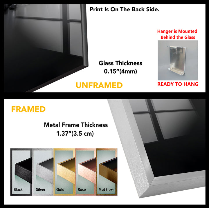 Black & White Photograph Shanghai-China Glass Wall Art
