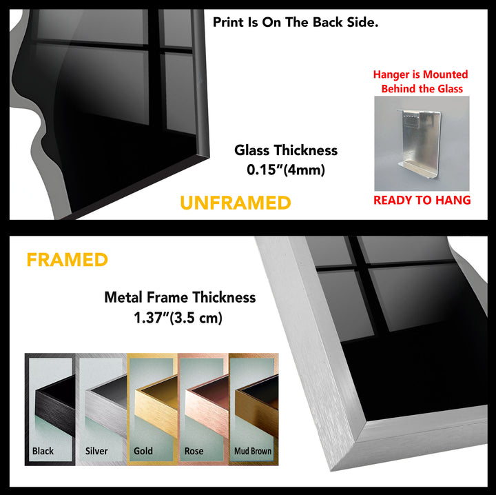 Black And White Woman Portrait Glass Wall Art