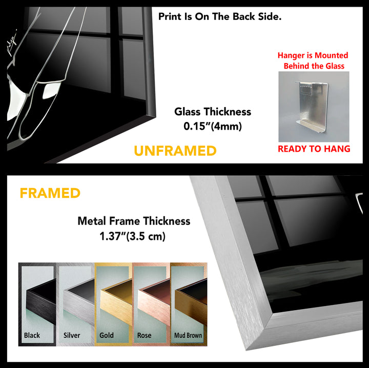 Black & White Michael Jackson Silhouette Glass Wall Art