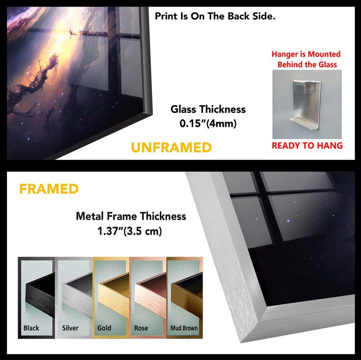 Cosmic Spiral Galaxy Wall Art – Colorful Space Swirl Glass Print for Sci-Fi or Modern Decor - MyPhotoStation