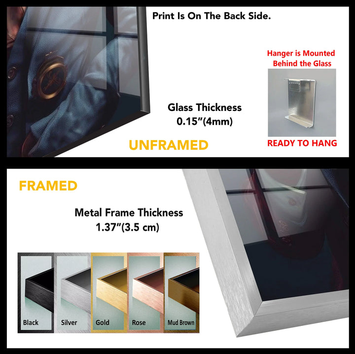 Smoking Monkey Wall Art – Funny Dressed-Up Chimp in Suit Glass Print for Bold Modern Decor - MyPhotoStation