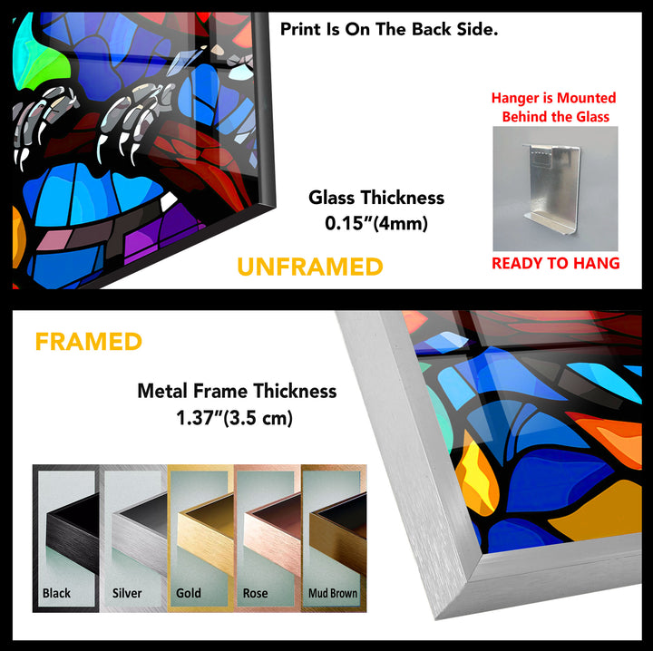 Tukan-Wandkunst aus Buntglas – Lebendiges Glasdruckdesign mit tropischem Vogel