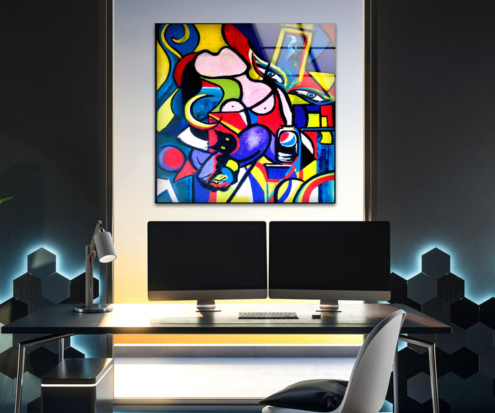 Picasso Berühmtes abstraktes Gemälde, Glaswandkunst
