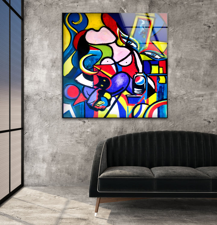 Picasso Berühmtes abstraktes Gemälde, Glaswandkunst