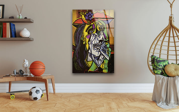 The Weeping Woman by Pablo Picasso Glass Wall Art