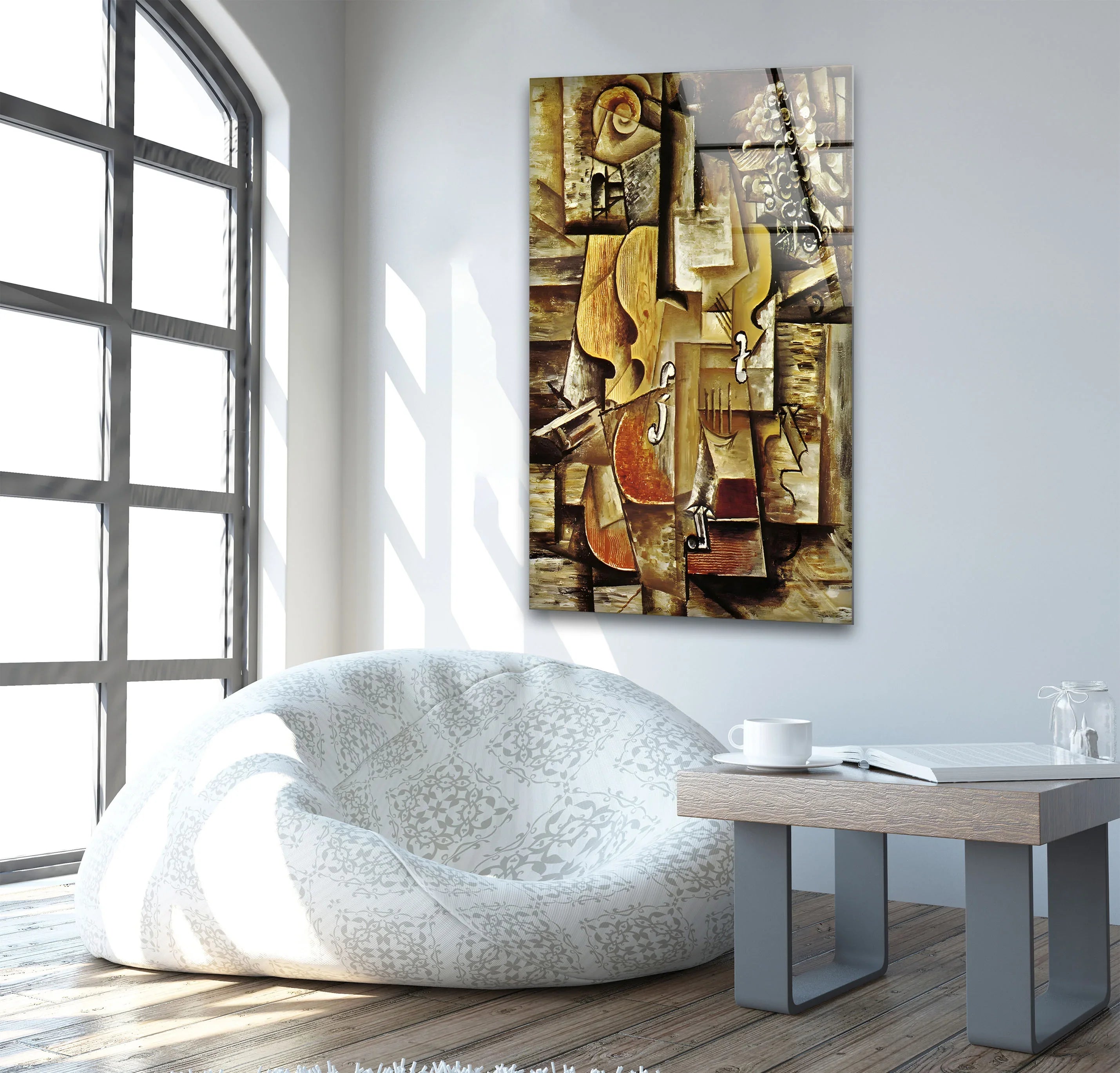 Violin and Grapes Picasso – Famous Art Paintings Glass Wall Art