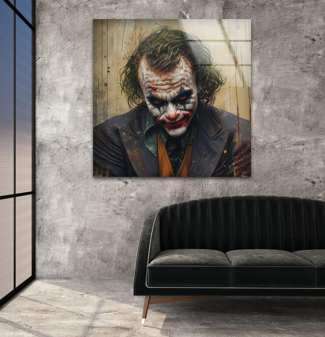 Joker Glass Wall Art, art glass wall art, glass wall art pictures