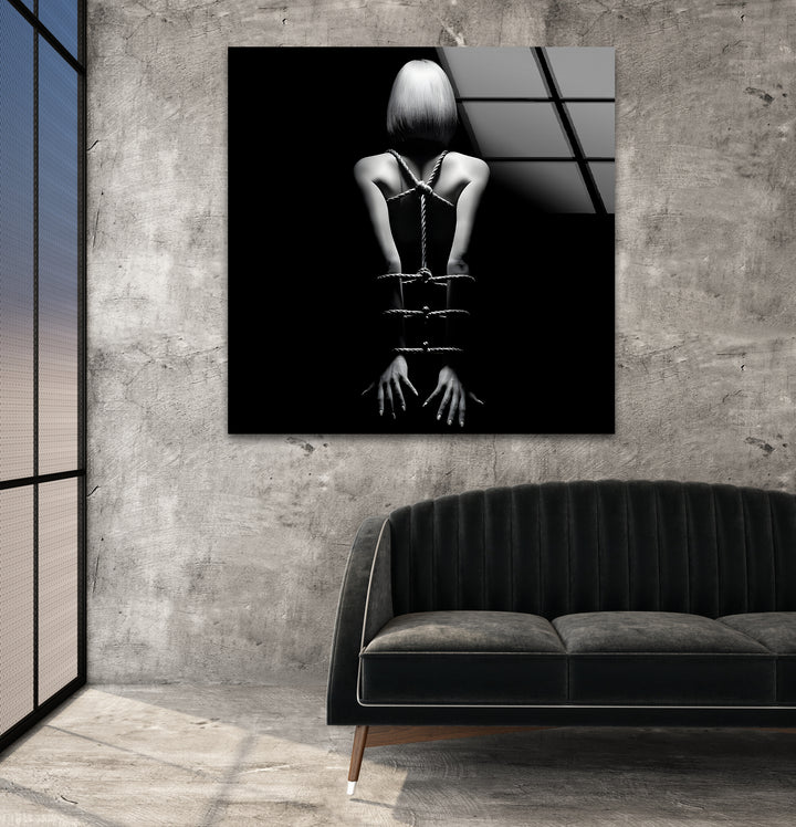 Erotic paintings and nude artwork showcased in sleek wall art
