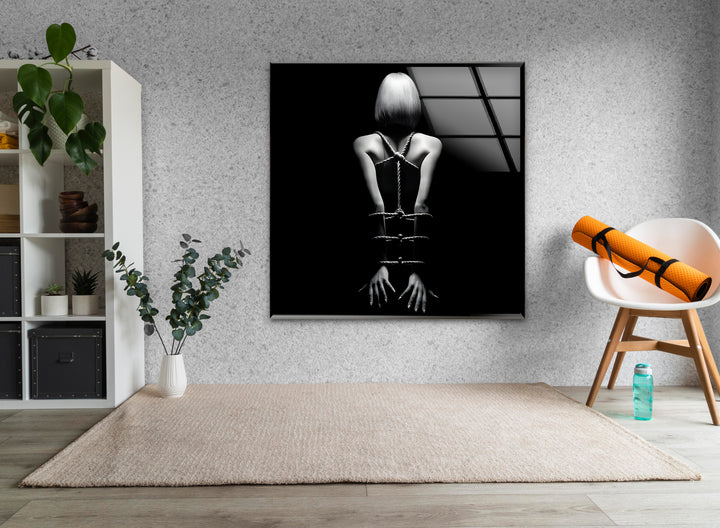 Sexy art on glass featuring bold erotic drawings and sensual aesthetics
