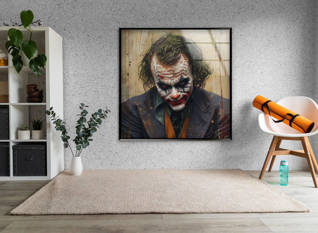 Joker Glass Wall Art, large glass photo prints, glass wall photos