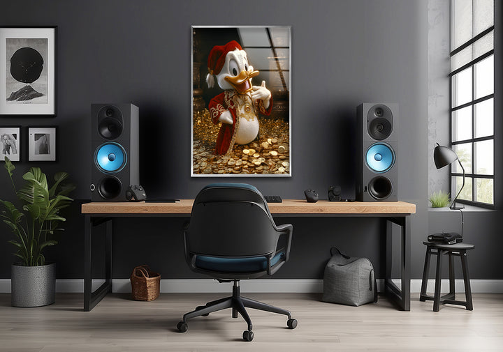 King Duck Glass Wall Art photo print on glass, prints on glass wall art