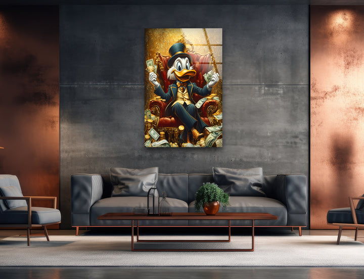 Rich & Boss Scrooge McDuck Glass Wall Art glass image printing, glass prints from photos
