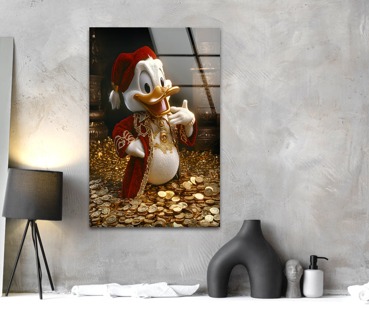King Duck Glass Wall Art glass art painting, glass art for the Wall
