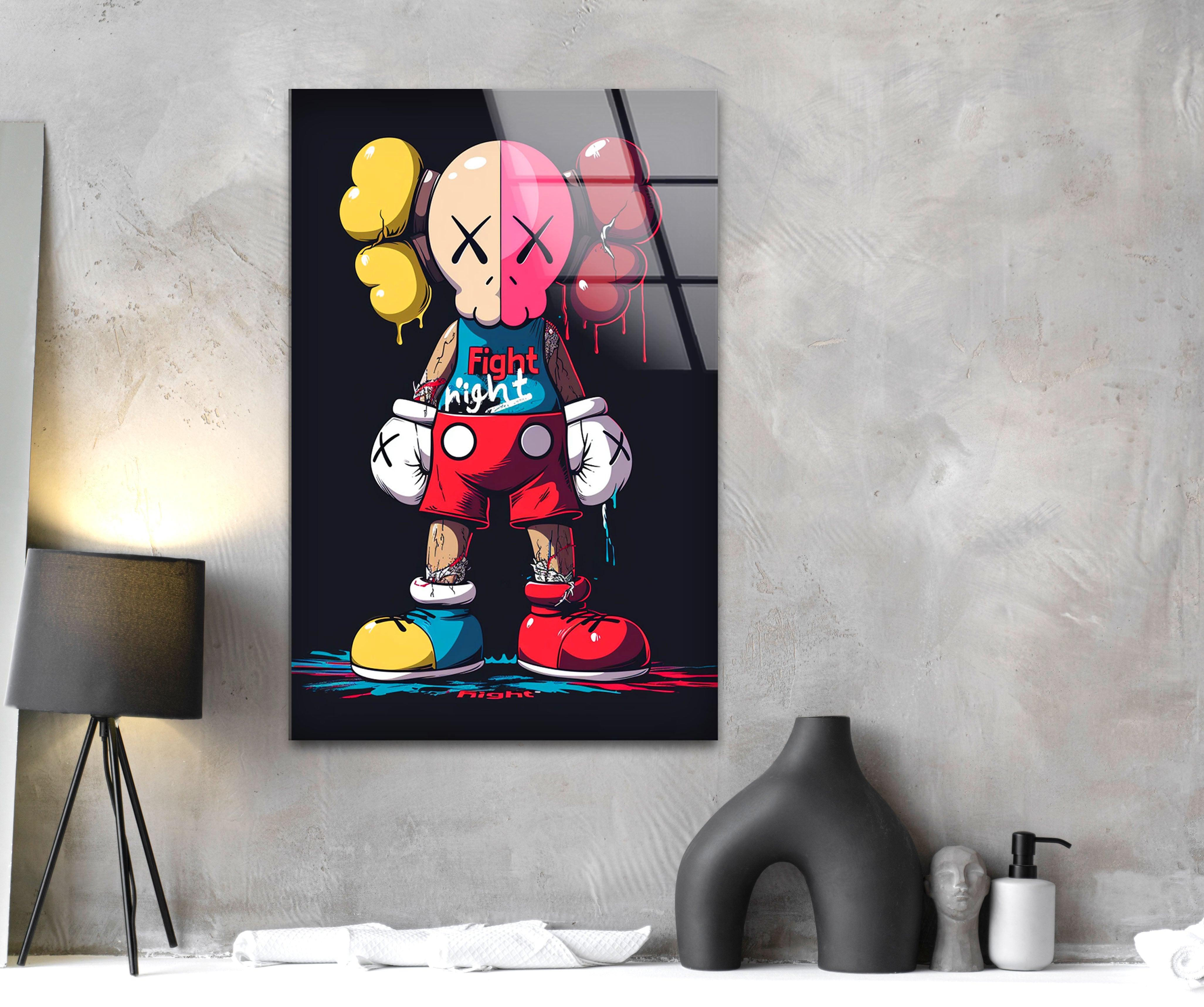 【人気沸騰】 Fighter Kaws Glass Decor Urban Bold – Art 絵画
