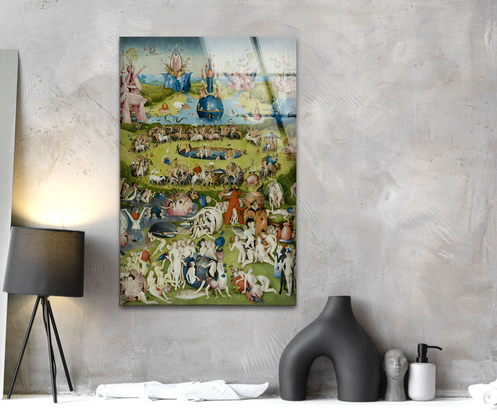 The Garden of Earthly Delights Hieronymus Bosch Glass Wall Art  photo print on glass, prints on glass wall art
