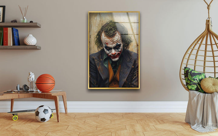 Joker Glass Wall Art, custom glass pictures, glass art prints