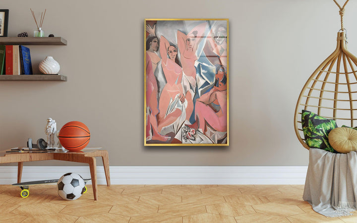 Les Demoiselles d'Avignon Pablo Picasso custom glass photo prints, large glass prints
