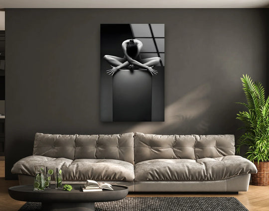 Nude Woman Yoga Glass Wall Art - MyPhotoStation
