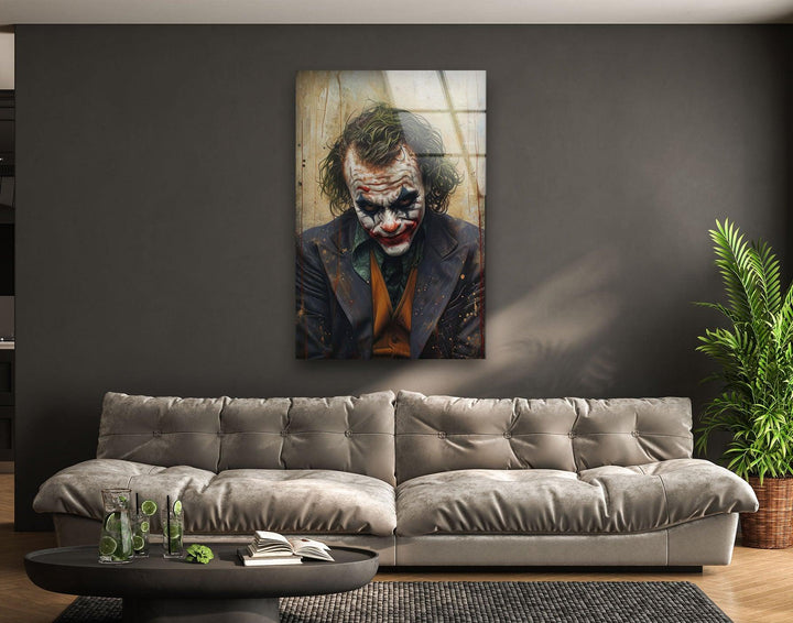 Joker Glass Wall Art, glass pictures for Wall, glass prints wall art