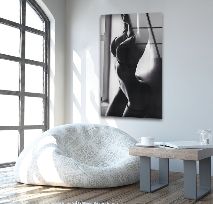 Striking nude artwork blending erotic paintings and sexy glass designs
