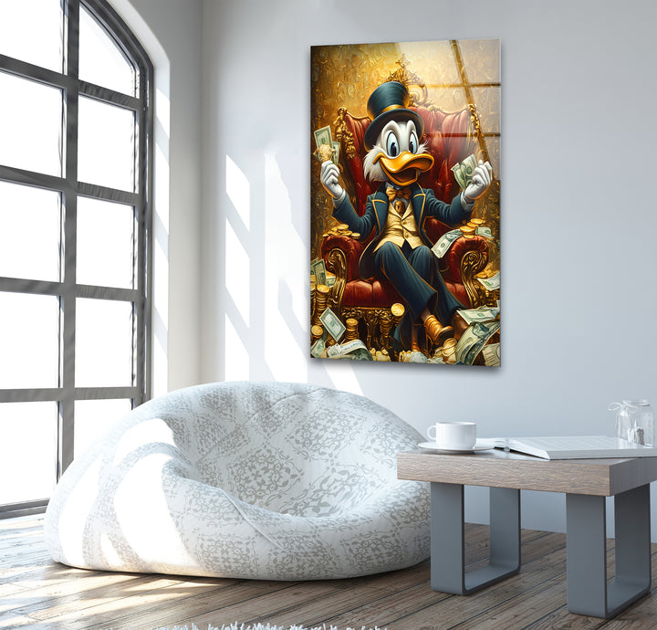 Rich & Boss Scrooge McDuck Glass Wall Art