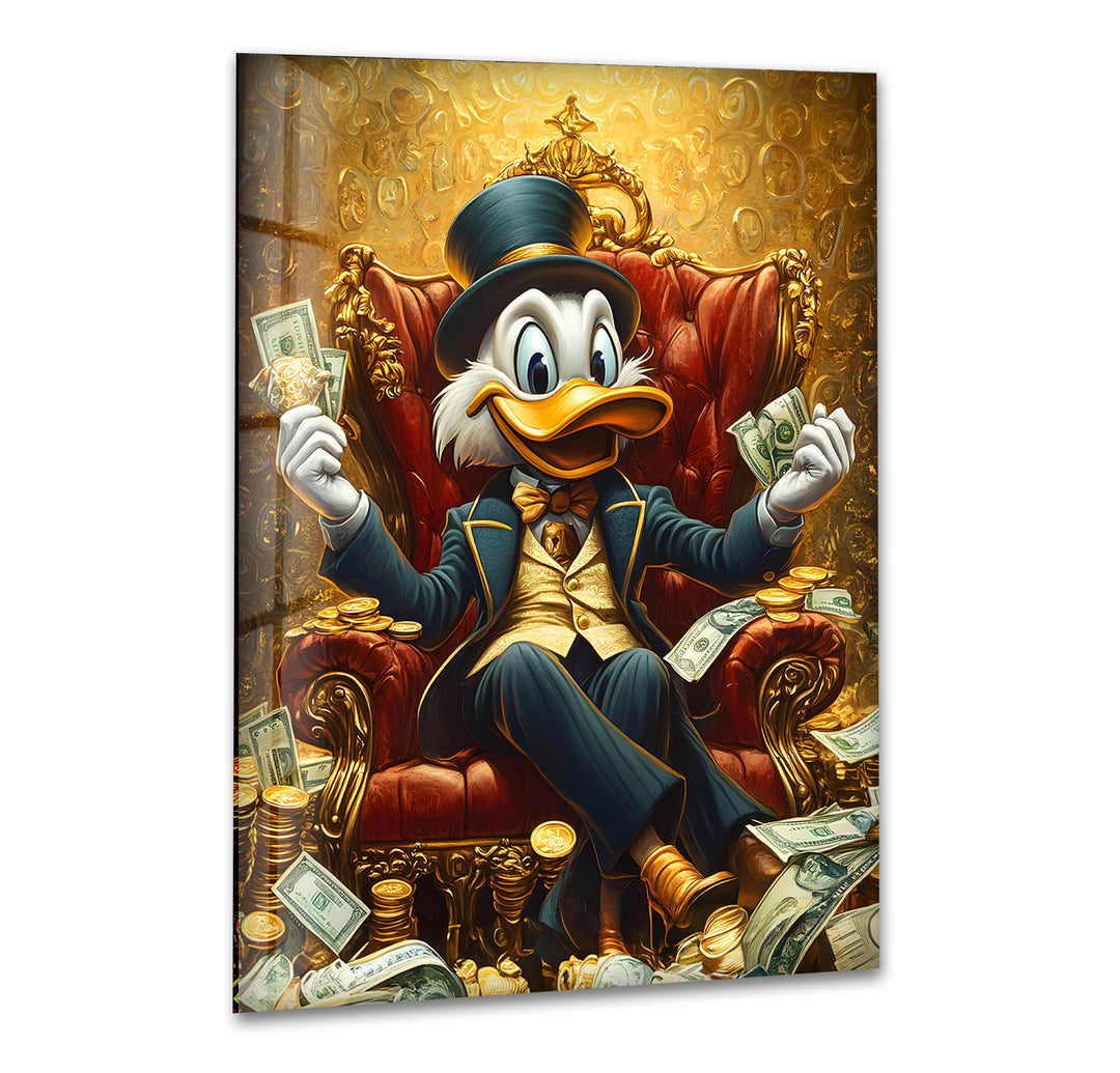 Rich & Boss Scrooge McDuck Glass Wall Art stained glass wall art, stained glass wall decor
