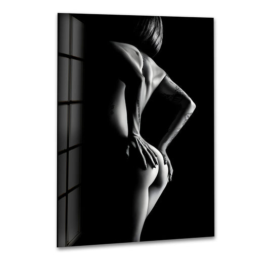 Glass wall art featuring captivating erotic paintings and nude designs
