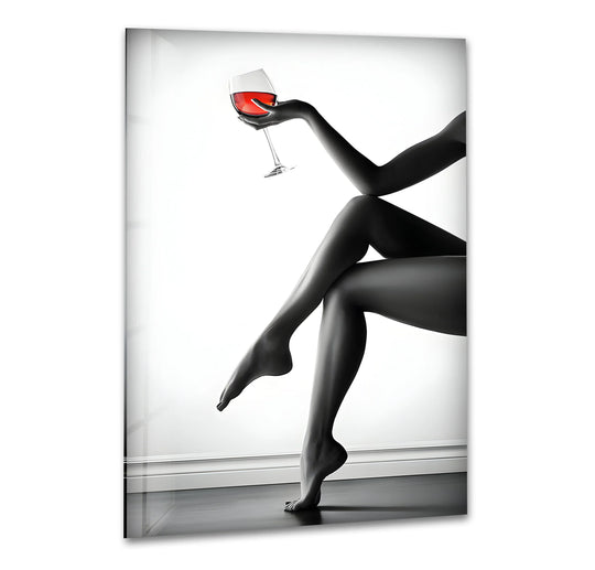 Sexy art blending erotic nude drawings with bold glass wall art
