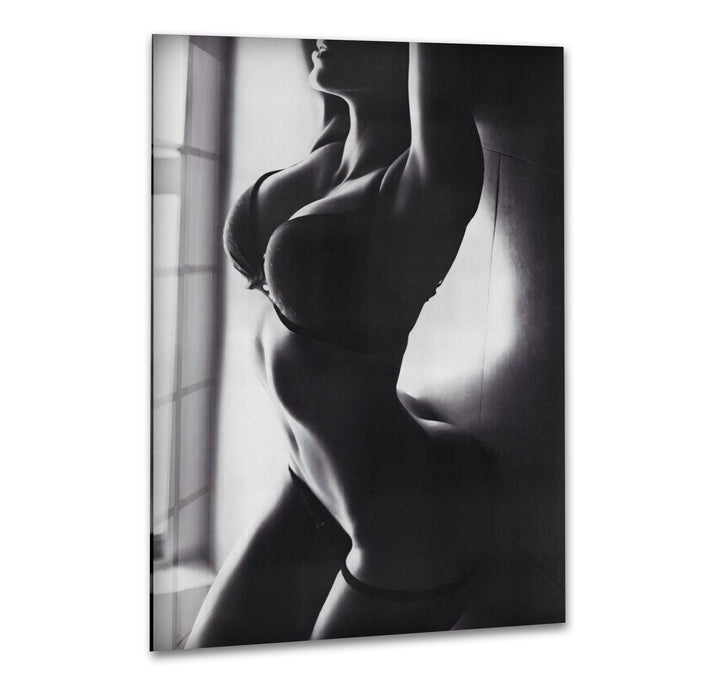 Glass wall art featuring captivating erotic nude and sexy artistic elements