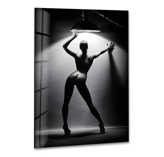 Erotic drawings and sexual art showcased in modern glass artwork
