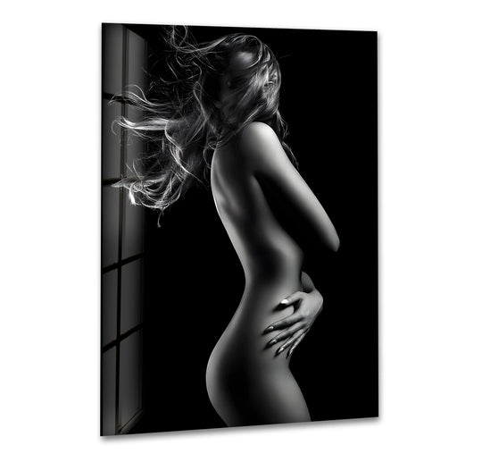 Erotic nude art combined with striking sexy aesthetics on glass decor
