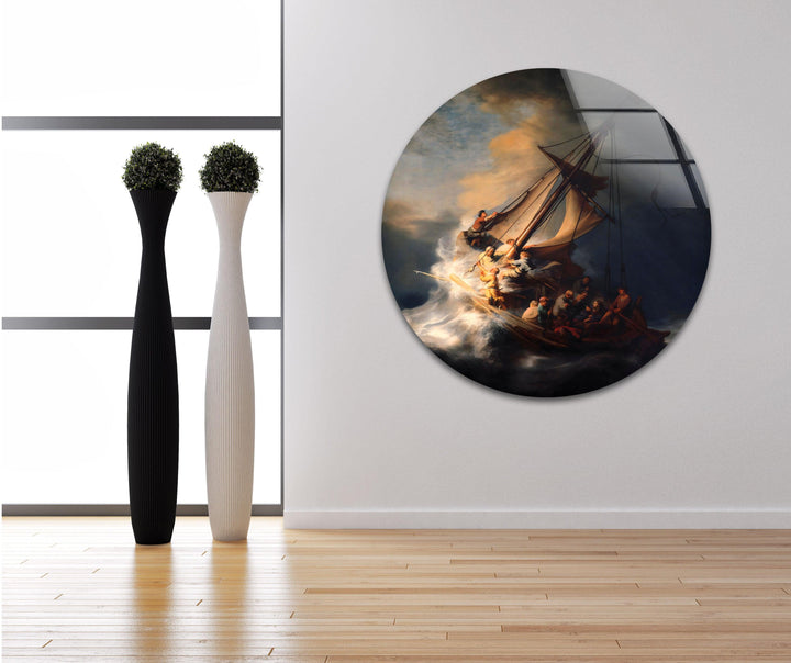 Storm in the Sea of Galilee Rembrandt Glass Wall Art glass image printing, glass prints from photos
