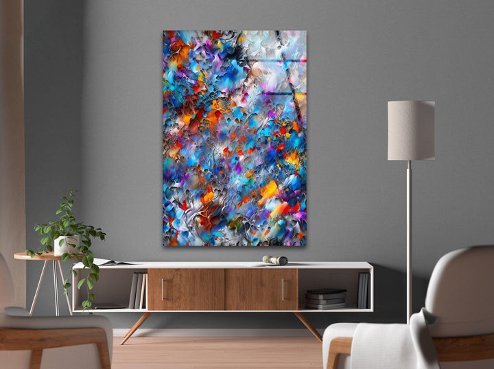 Watercolor Abstract Glass Wall Art, custom glass photo prints, large glass prints