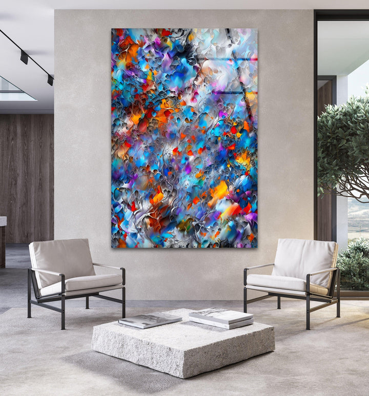 Watercolor Abstract Glass Wall Art, large glass photo prints, glass wall photos