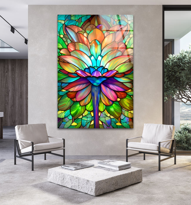 Flower Art Tempered Glass Wall Art