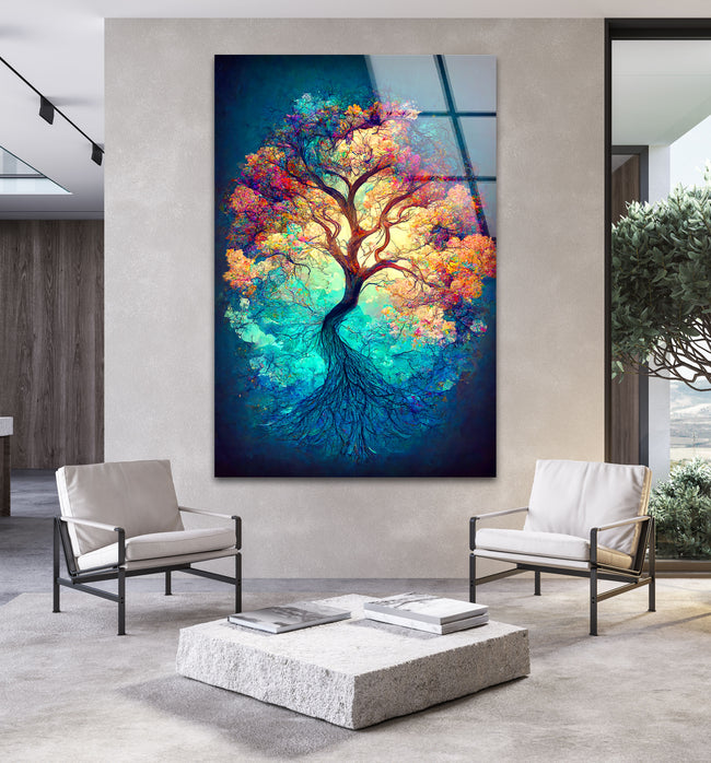 Life of Tree Art Tempered Glass Wall Art