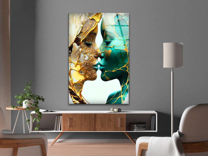 Marmor Frau Glas Wandkunst