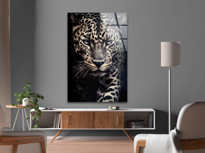 Leopard Portrait Glass Wall Art custom glass photo prints, large glass prints