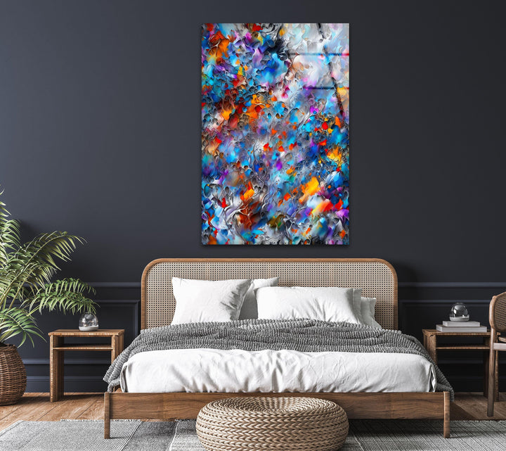 Watercolor Abstract Glass Wall Art, picture on glass wall art, photos printed on glass