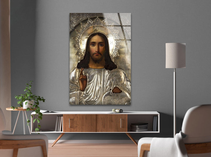 Jesus Portrait Glass Wall Art stained glass wall art, stained glass wall decor
