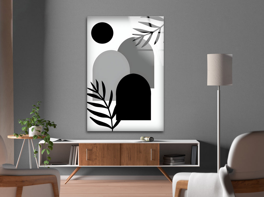 A stylish black and white abstract drawing that captures the beauty of simplicity and balance.


