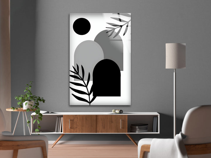 A stylish black and white abstract drawing that captures the beauty of simplicity and balance.

